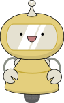 Friendly robot in yellow